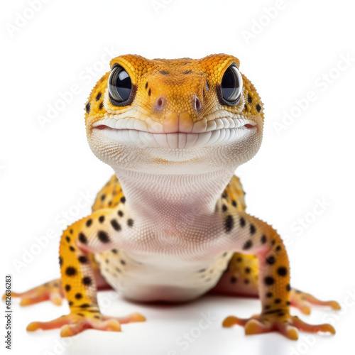 Leopard Gecko (Eublepharis macularius) standing, looking curious