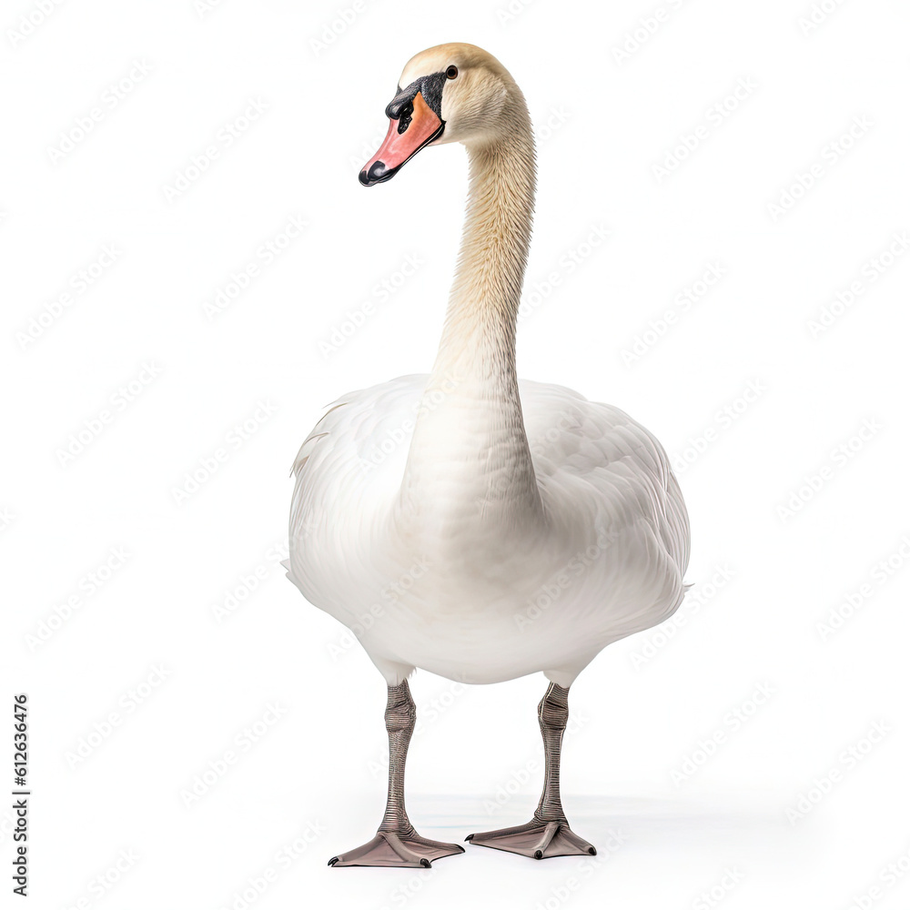 Swan (Cygnus olor) standing on one leg Swan (Cygnus olor) standing on one leg