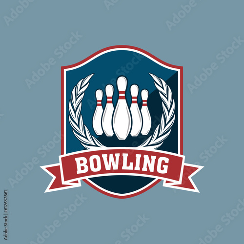 professional bowling club badge logo design