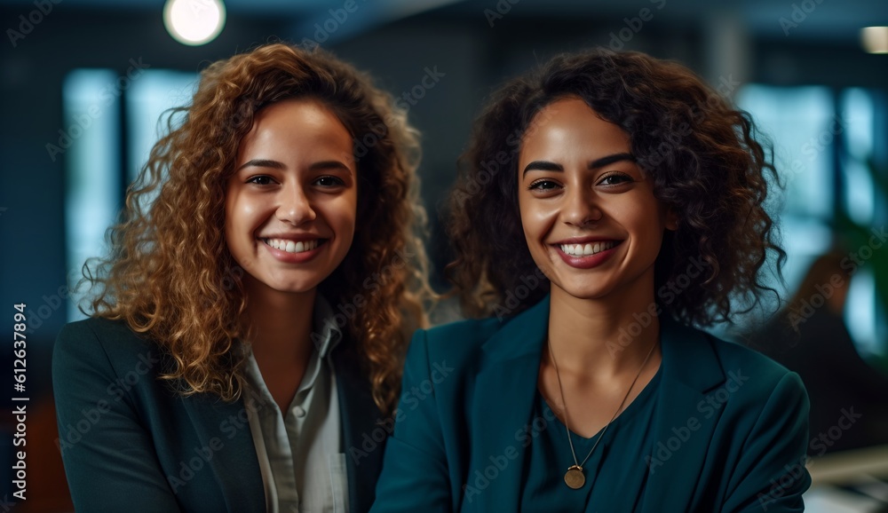 Portrait of smiling women, generative AI Portrait of smiling women, generative AI