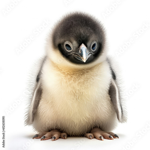 Baby Penguin (Eudyptes chrysolophus) sliding on its belly