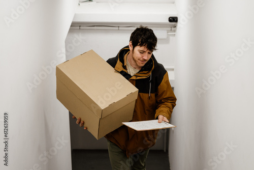 Delivery man with package