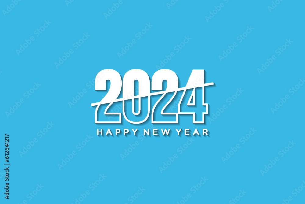 happy new year 2024 typography design