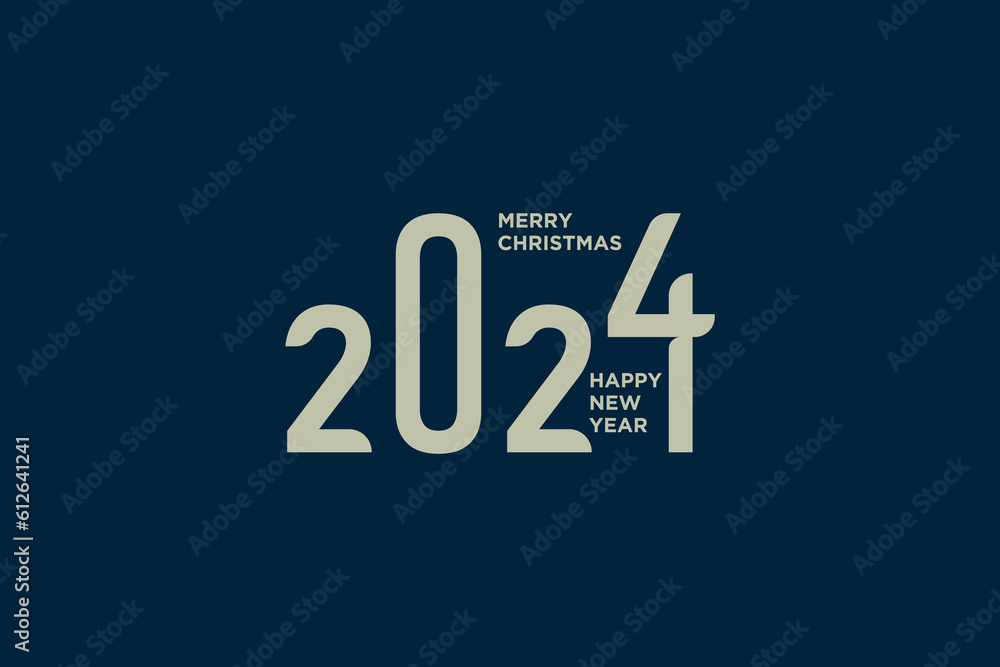 2024 typography logo design concept. Happy new year 2024 logo design vector 2024 typography logo design concept. Happy new year 2024 logo design vector