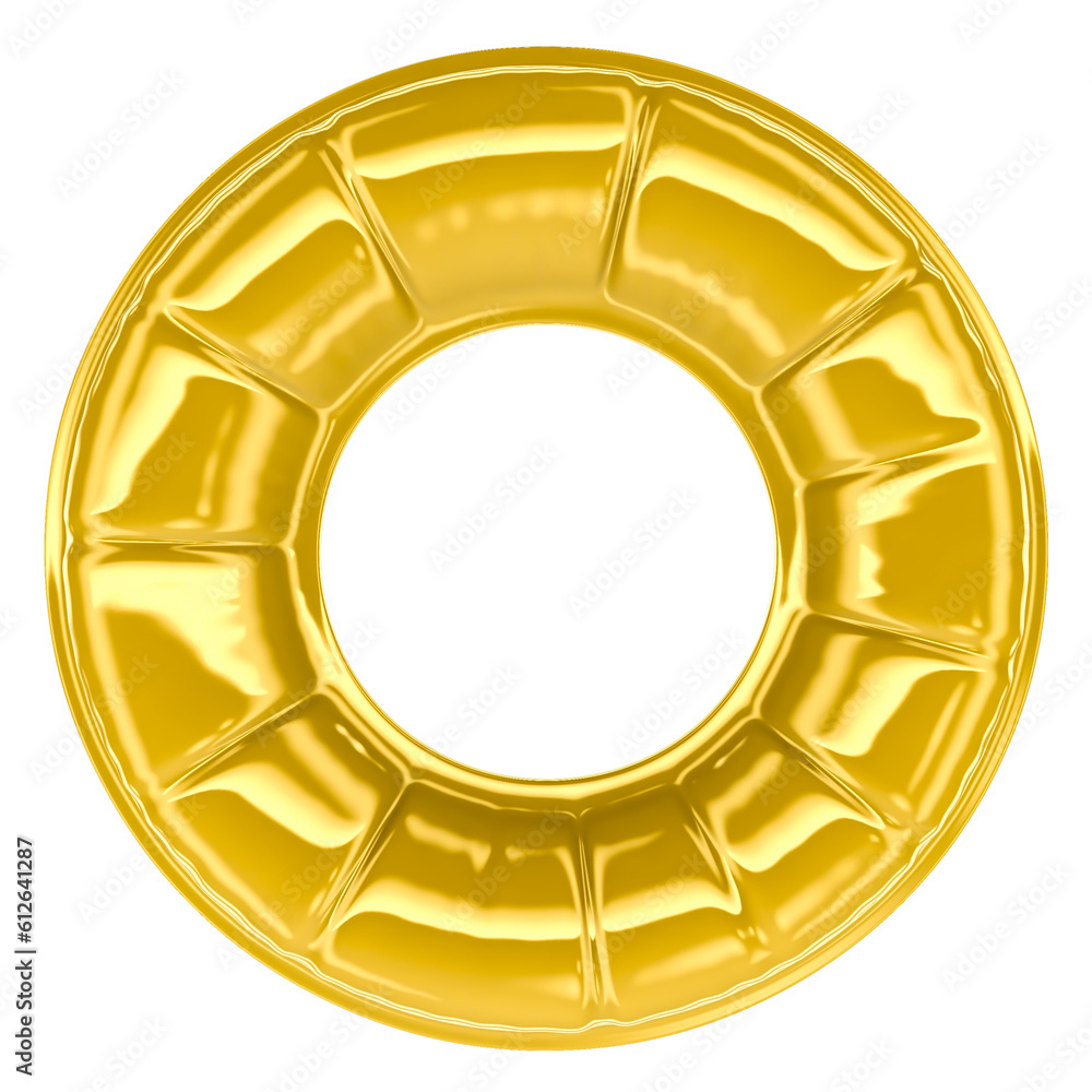 O Font Gold 3D Render O Font Gold 3D Render