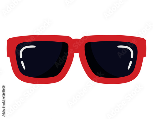 Red Sunglasses Icon for Summer and Fashion Eyewear Accessories Vector Illustration