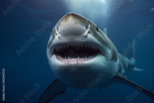 a shark is opening its mouth