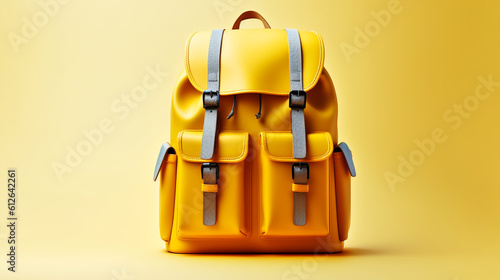 School Backpack, School Back with stationery, back to school concept, Generative AI