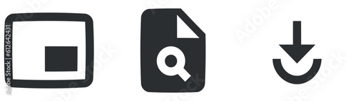 Set of 3 icons Actions. Vector illustration of thin line icons. Outline isolated signs. for mobile and web. Big UI icon set. Vector illustration