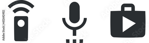 Set of 3 icons Actions. Modern thin line icons. Set Quality icon. Linear icons set. Big UI icon set. UX UI