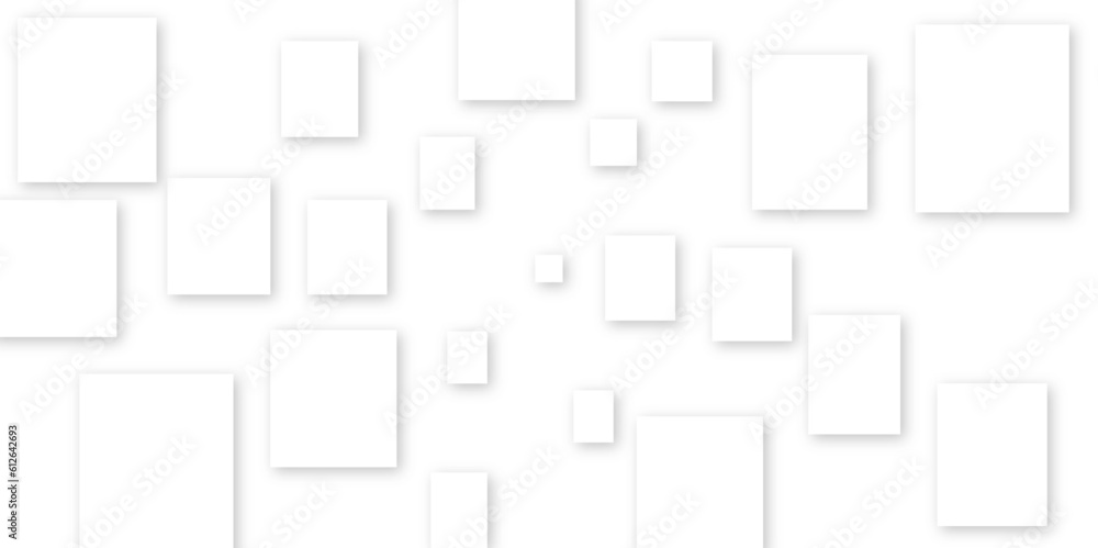 Obraz premium White geometric abstract background with top view. Simple mosaic pattern in minimalist style.