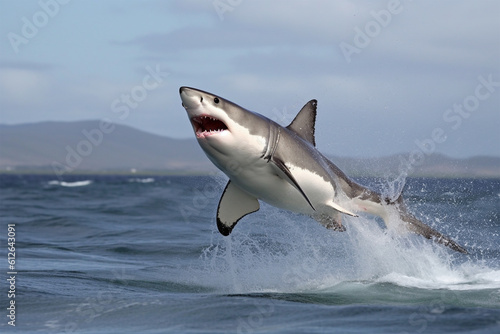 a shark is jumping out of the water © imur
