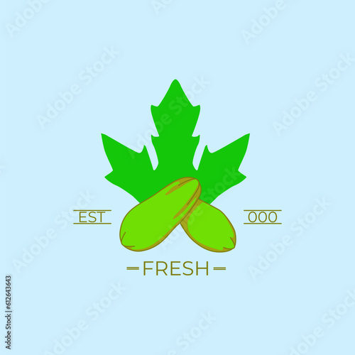 a logo of papaya tropical fruit.  perfect choice for various creative projects and for food and beverage, wellness, etc.