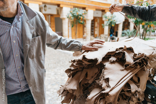 A pile of leather