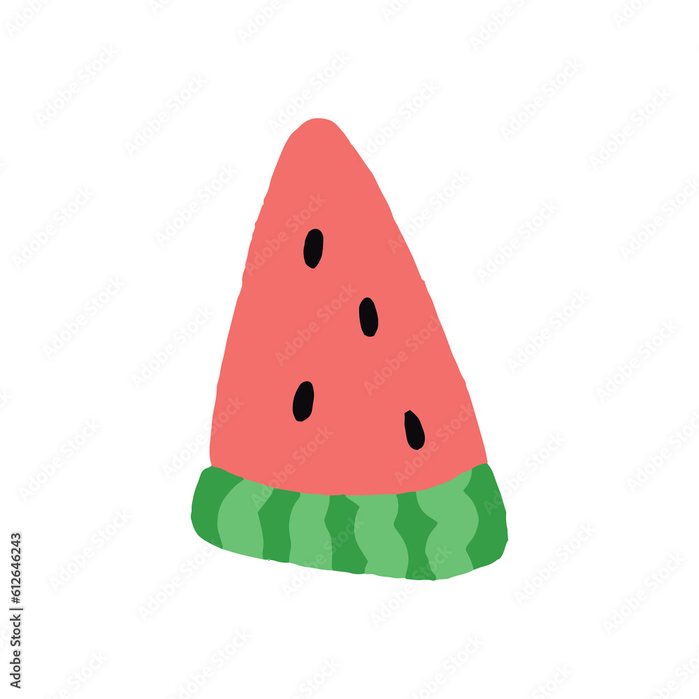 Vector illustration. Juicy watermelon. Triangular slices of watermelon with pits. Vector illustration. Juicy watermelon. Triangular slices of watermelon with pits.