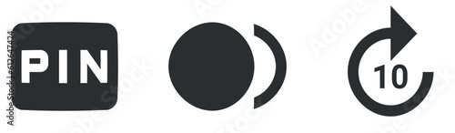 Set of 3 icons Audio and Video. A set vector icons. Outline isolated signs. for mobile and web. Big UI icon set. UI and UX