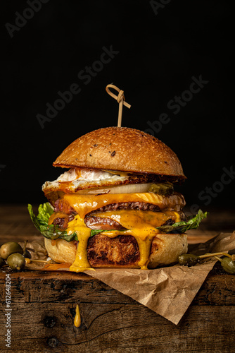 Double Smash Burger with cheese