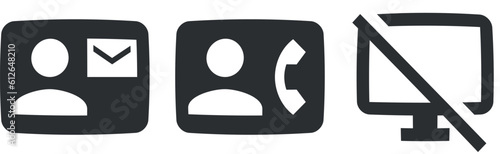 Set of 3 icons Communication. A set vector icons. modern trend in the style. Linear icons set. Big UI icon set. Vector illustration
