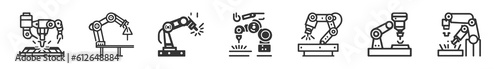 Robotic hand manipulator silhouette symbol icon. Robot limb logo. Robot arm. automation, robot, CNC shape logo.