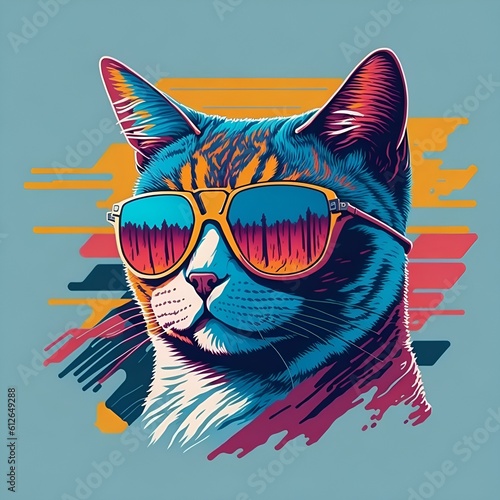 cat with sunglasses © Onvto