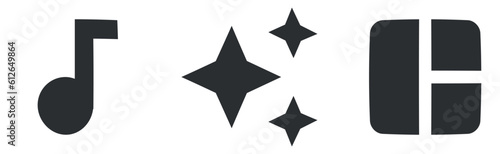 Set of 3 icons Image. Line icons collection. Set Quality icon. for mobile and web. Big UI icon set in a flat design. UI and UX