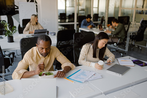 Business break office colleague meal staff