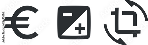 Set of 3 icons Image. Modern thin line icons. Simple Set. Linear symbols set. Big UI icon set. Vector illustration