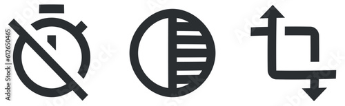 Set of 3 icons Image. Modern thin line icons. Simple Set. Linear symbols set. Thin filled icons pack. UI and UX