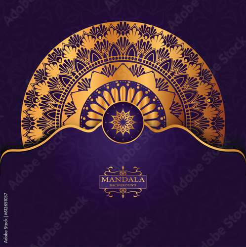 Luxury gold arabesque pattern in mandala background arabic islamic east style premium vector