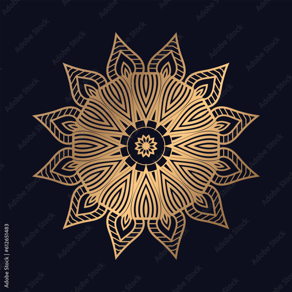 Luxurious golden color mandala design with background template vector Luxurious golden color mandala design with background template vector