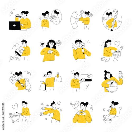 Pack of Self Love and Motivation Drawing Illustrations

