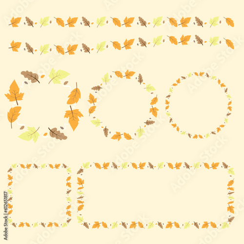 The autumn leaves Boarder bundle set vector image