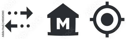 Set of 3 icons Maps. Modern thin line icons. Outline isolated signs. Linear symbols set. Big UI icon set in a flat design. UX UI