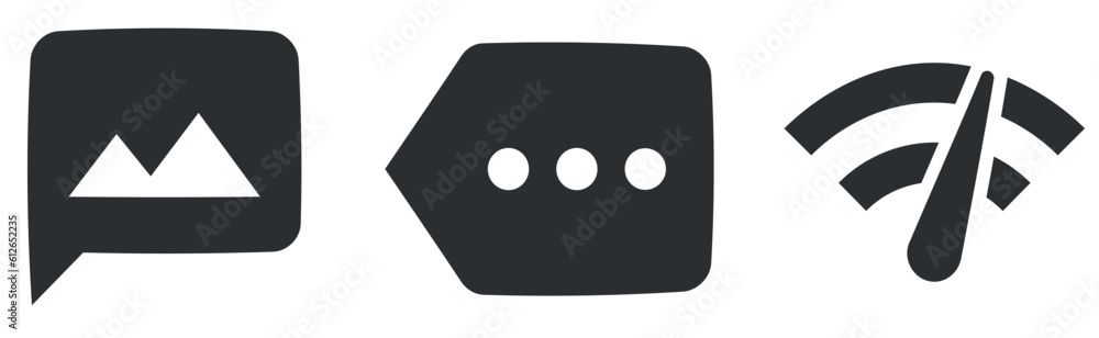 Set of 3 icons Notification. A set vector icons. modern trend in the style. Linear symbols set. Big UI icon set in a flat design. UX UI Set of 3 icons Notification. A set vector icons. modern trend in the style. Linear symbols set. Big UI icon set in a flat design. UX UI