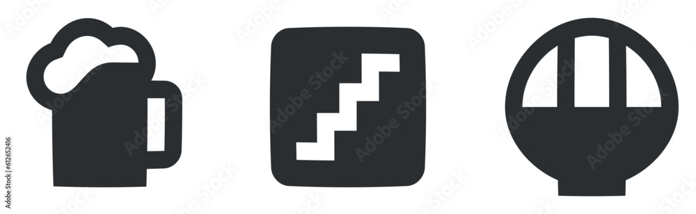 Set of 3 icons Places. Vector illustration of thin line icons. modern trend in the style. Linear symbols set. Big UI icon set. Vector illustration Set of 3 icons Places. Vector illustration of thin line icons. modern trend in the style. Linear symbols set. Big UI icon set. Vector illustration