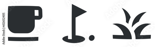 Set of 3 icons Places. Creative business solutions icon set. Simple Set. Linear icons set. Big UI icon set. UI and UX