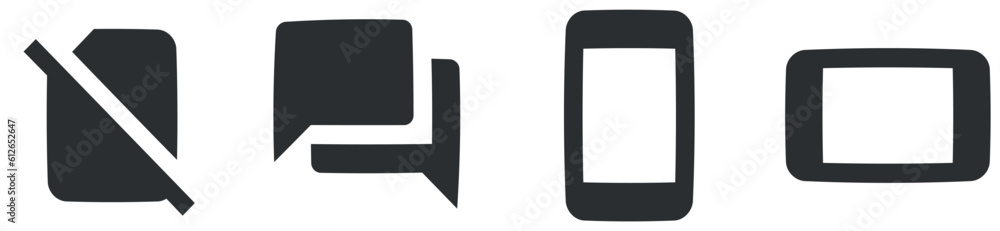 Set of 4 icons Communication. Modern thin line icons. Outline isolated signs. for mobile and web. Big UI icon set. UI and UX Set of 4 icons Communication. Modern thin line icons. Outline isolated signs. for mobile and web. Big UI icon set. UI and UX