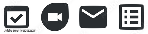 Set of 4 icons Communication. Vector illustration of thin line icons. modern trend in the style. Linear icons set. Big UI icon set. UI and UX