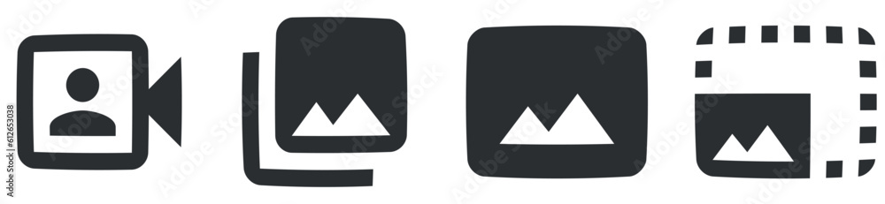 Set of 4 icons Image. Modern thin line icons. Set Quality icon. Linear icons set. Thin filled icons pack. UI and UX Set of 4 icons Image. Modern thin line icons. Set Quality icon. Linear icons set. Thin filled icons pack. UI and UX