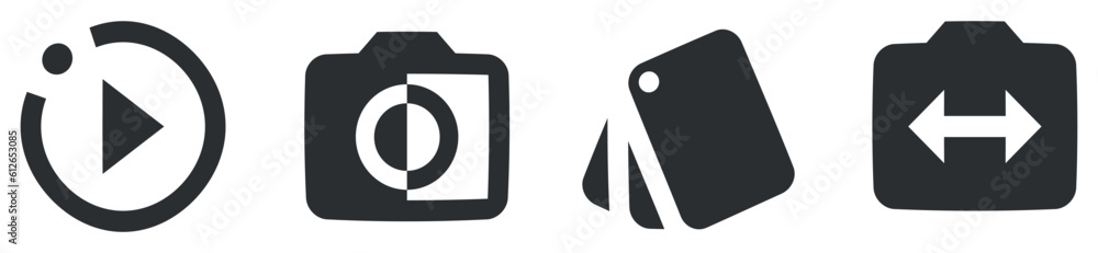 Set of 4 icons Image. Creative business solutions icon set. Set Quality icon. Linear symbols set. Thin filled icons pack. Vector illustration Set of 4 icons Image. Creative business solutions icon set. Set Quality icon. Linear symbols set. Thin filled icons pack. Vector illustration