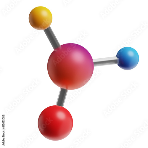 molecule cartoon style 3d render