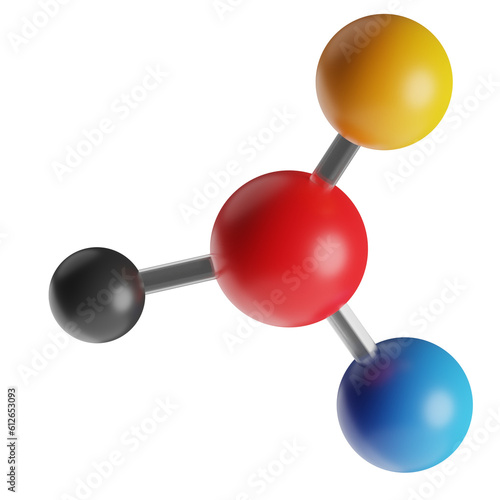 molecule cartoon style 3d render