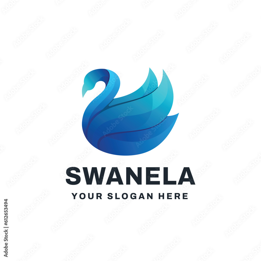 Swan Gradient Logo Vector Icon Illustration Swan Gradient Logo Vector Icon Illustration