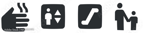 Set of 4 icons Places. Vector illustration of thin line icons. modern trend in the style. for mobile and web. Big UI icon set. Vector illustration