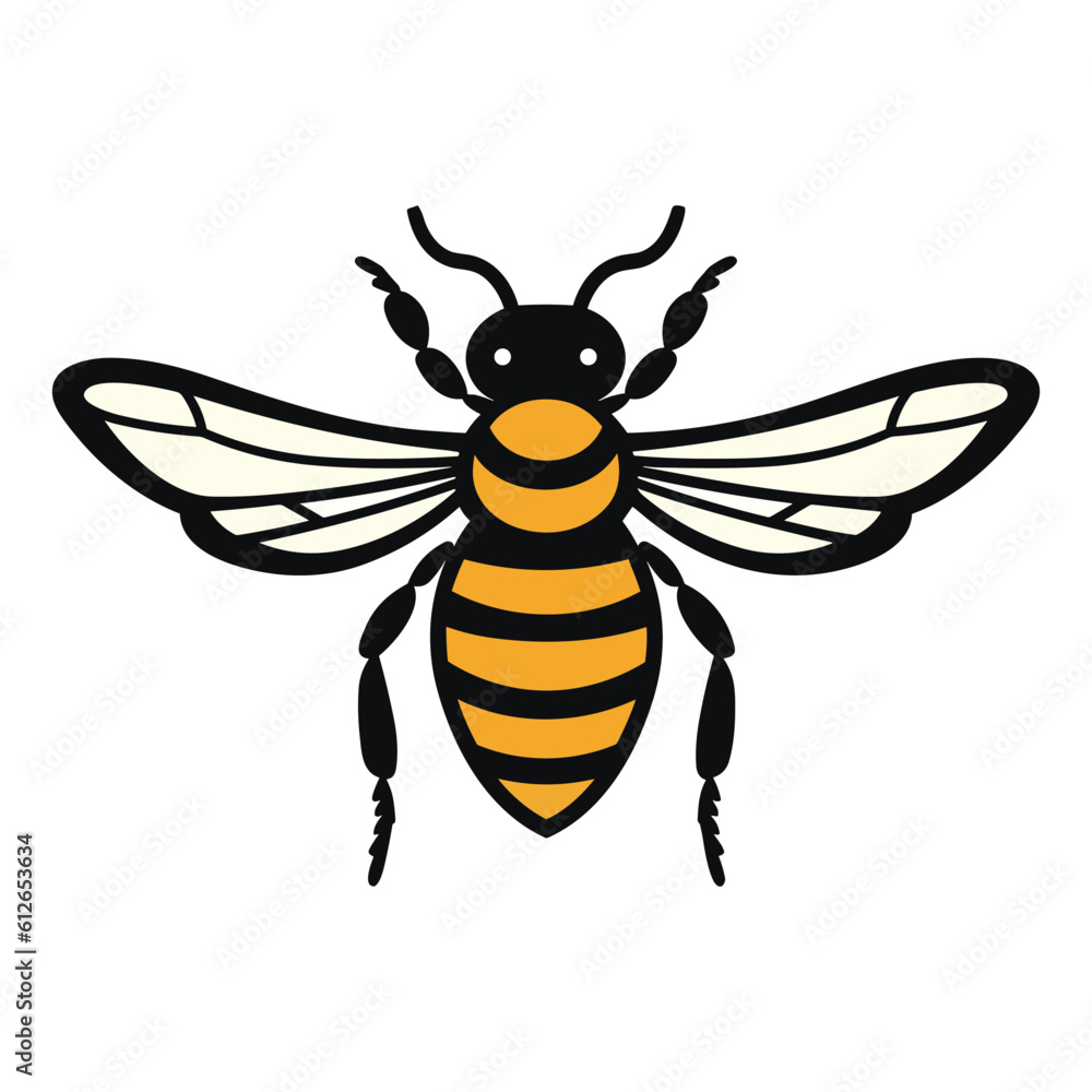 Illustration of honey bee, bee vector art, bee logo, icon, isolated on white background, vector illustration. Illustration of honey bee, bee vector art, bee logo, icon, isolated on white background, vector illustration.
