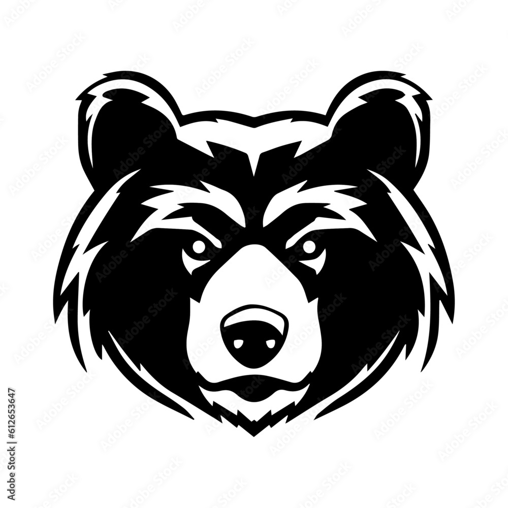 Bear face vector, isolated on white background, vector illustration. Bear face vector, isolated on white background, vector illustration.