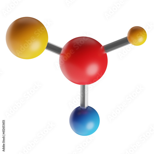molecule cartoon style 3d render