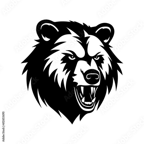 Bear face vector, isolated on white background, vector illustration.