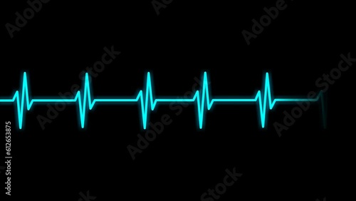 Animated EKG heart beat, heart rate EKG monitor display animation