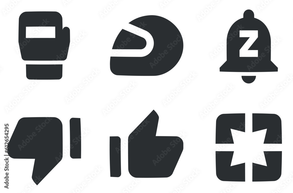 Set of 6 icons Social Network. Line icons collection. Simple Set. Linear icons set. Big UI icon set in a flat design. Vector illustration Set of 6 icons Social Network. Line icons collection. Simple Set. Linear icons set. Big UI icon set in a flat design. Vector illustration